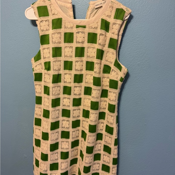 English Factory Green and White Patterned Mini Dress - Picture 2 of 4
